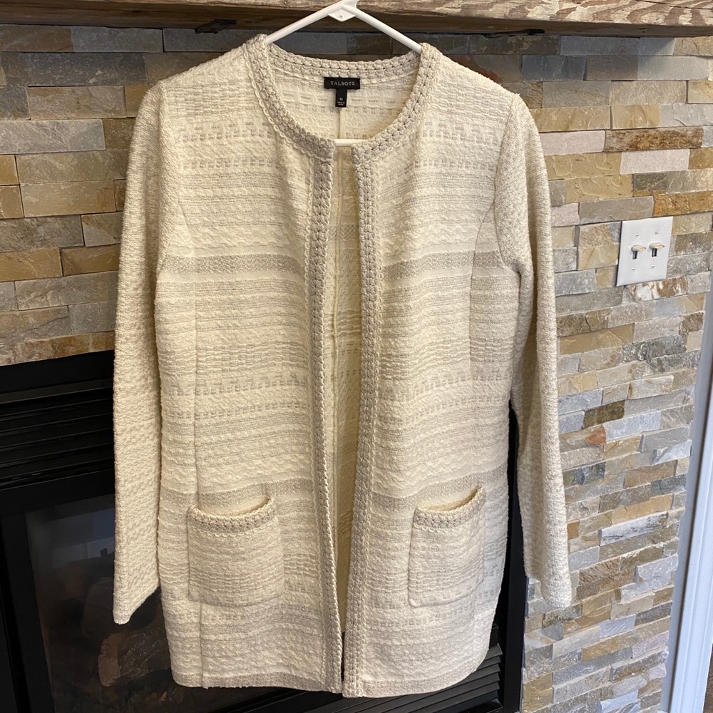 Talbots Sweater Open Front Cardigan Coat - Sz Med